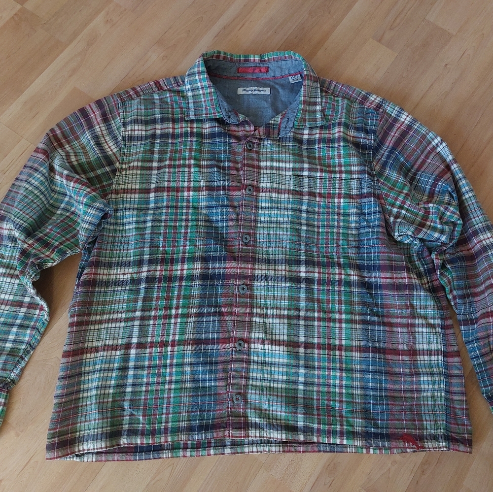 Tommy Bahama Mens Button Down Shirt Pinstripes rare